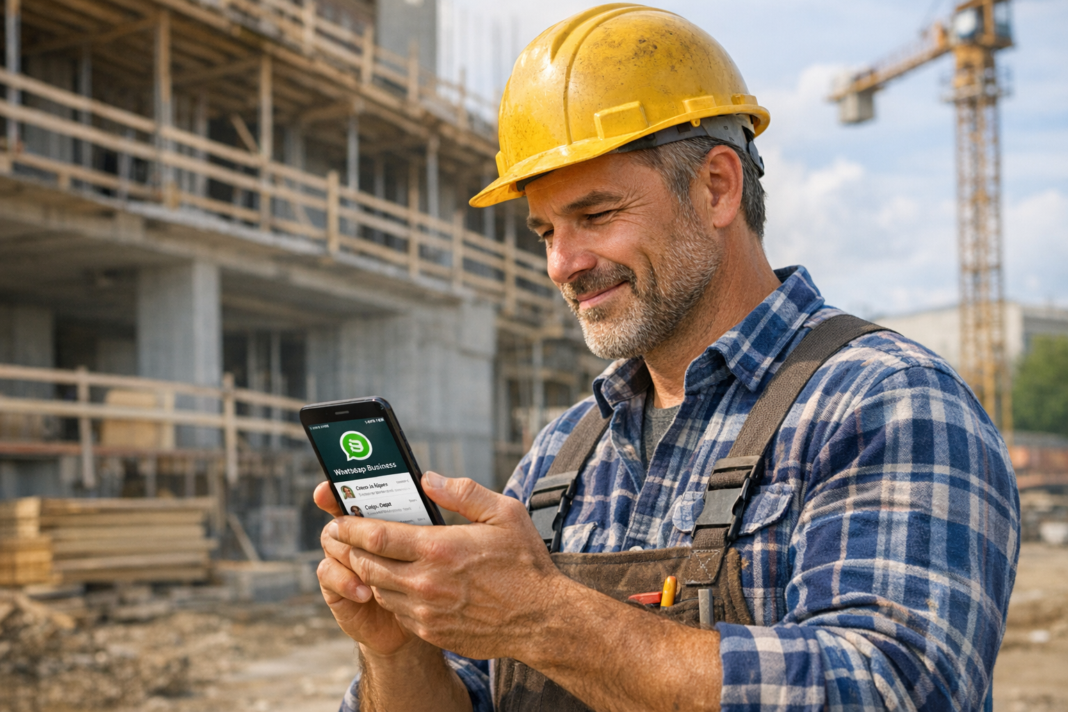Handwerker nutzt WhatsApp für Kundenkommunikation